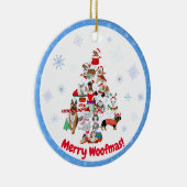 Een heel prettig kerstkeramisch Ornament van Doggi (Rechts)