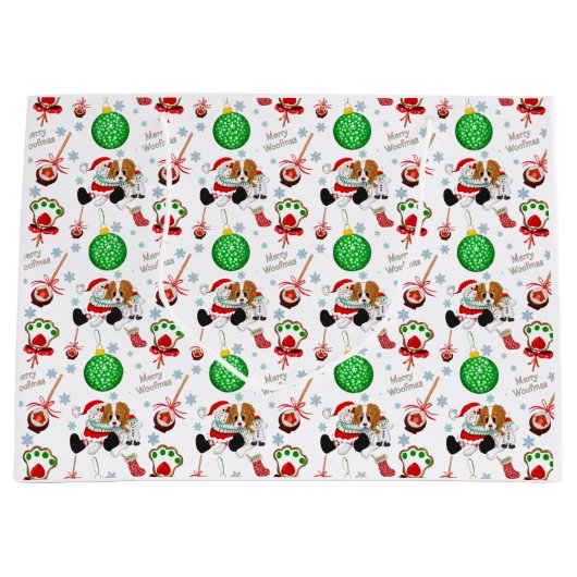 Een heel prettige Cavalier King Charles Kerstmis Groot Cadeauzakje (Voorkant)