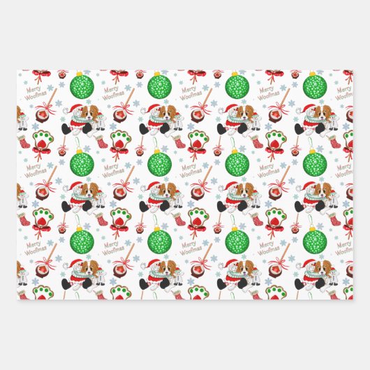 Een heel prettige Cavalier King Charles Kerstmis Inpakpapier Vel (Voorkant 3)