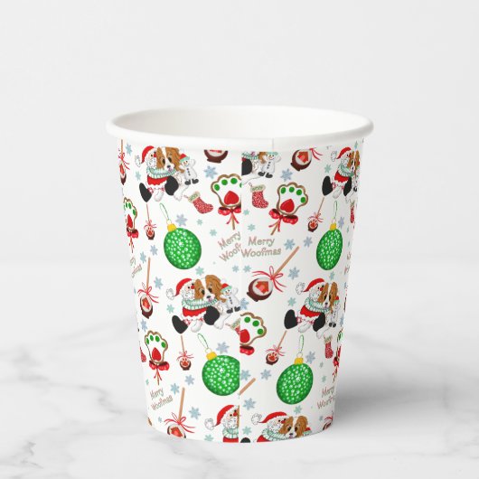 Een heel prettige Cavalier King Charles Kerstmis Papieren Bekers (Rechts)