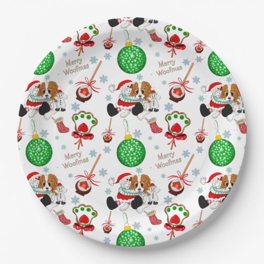 Een heel prettige Cavalier King Charles Kerstmis Papieren Bordje (Voorkant)