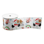 Een heel prettige Cavalier King Charles Kerstmis Satijnen Lint (Spoel)