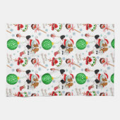 Een heel prettige Cavalier King Charles Kerstmis Theedoek (Horizontaal)