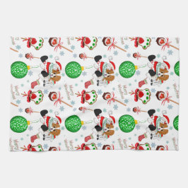 Een heel prettige Cavalier King Charles Kerstmis Theedoek