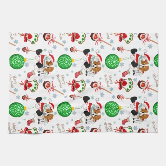 Een heel prettige Cavalier King Charles Kerstmis Theedoek (Horizontaal)