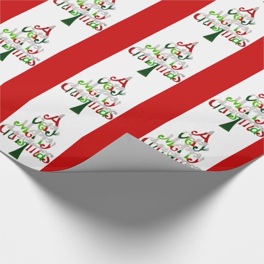 Een heel prettige kerstboom cadeaupapier (Hoek)