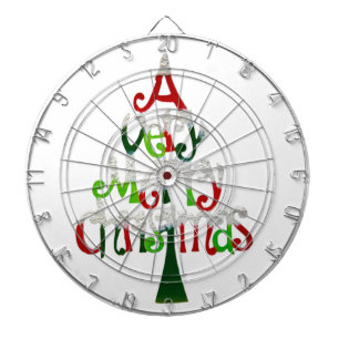 Een heel prettige kerstboom dartbord