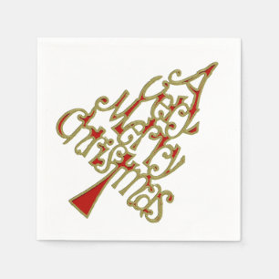 Een heel prettige kerstboom servet