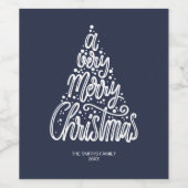 Een heel prettige kersttekst wijn etiket (Enkel label)