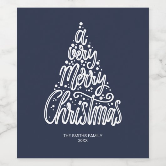 Een heel prettige kersttekst wijn etiket (Enkel label)