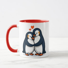 Een heel verliefd pinguïn-paar. mok