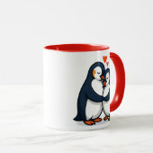 Een heel verliefd pinguïn-paar. mok (Voorkant rechts)