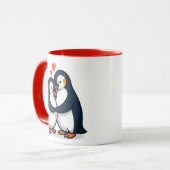 Een heel verliefd pinguïn-paar. mok (Voorkant links)