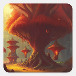 Een heel vreemd land vierkante sticker