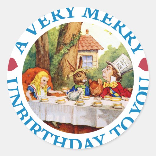EEN HEEL VROLIJKE UNBIRTHDAY VOOR JOU RONDE STICKER (Voorkant)