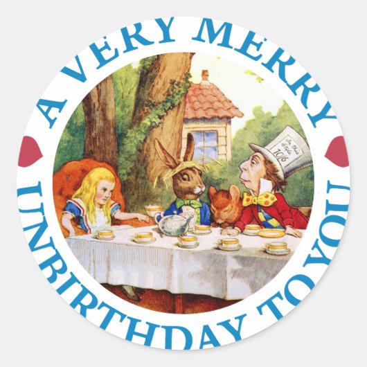 EEN HEEL VROLIJKE UNBIRTHDAY VOOR JOU RONDE STICKER (Voorkant)