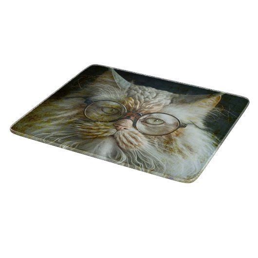 Een heel wijze kat. snijplank (Hoek)