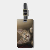 Een heel zoete tablet Kitten Bagagelabel (Voorkant verticaal)