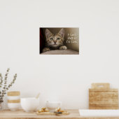 Een heel zoete tablet Kitten Poster (Keuken)