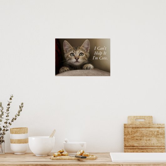 Een heel zoete tablet Kitten Poster (Keuken)