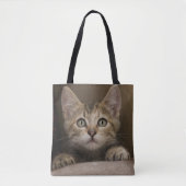 Een heel zoete tablet Kitten Tote Bag (Voorkant)
