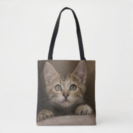 Een heel zoete tablet Kitten Tote Bag