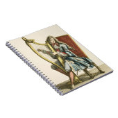 Een heer die de harp speelt (graven) notitieboek (Rechterzijde)