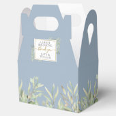 Een heerlijk bruin Dusty Blue Wedding Bedankdoosjes (Geopend)