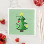 Een heerlijk gedecormeerde kerstboom op een servet (Insitu)