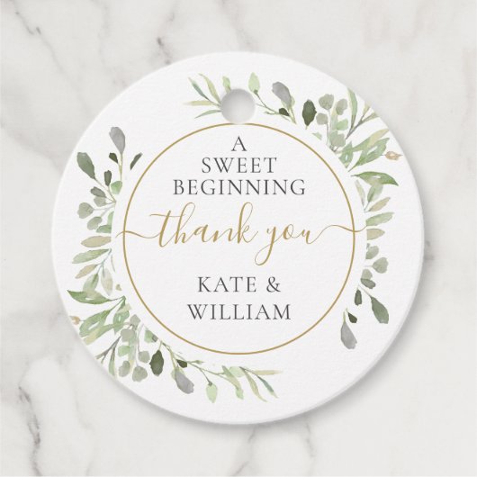 Een heerlijk groen huwelijk bedankt bedankjes labels (Voorkant)