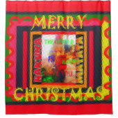 Een heerlijk heldere wereld met mooie kerstgeluide douchegordijn (Voorkant)