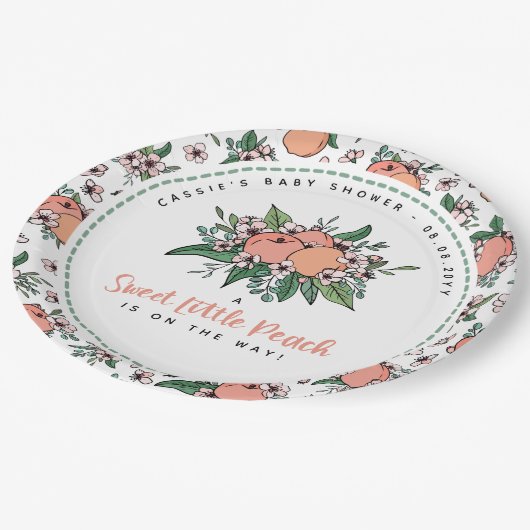 Een heerlijk klein strand op weg naar Baby shower Papieren Bordje (Gekanteld)