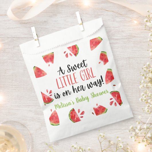Een heerlijk meisje met watermeloen Baby shower Bedankzakje (Geknipt)