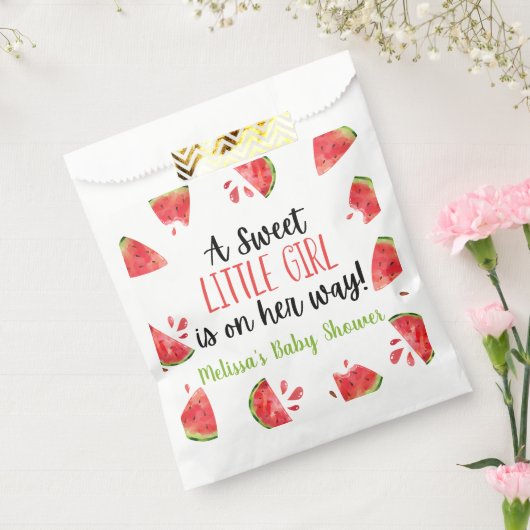 Een heerlijk meisje met watermeloen Baby shower Bedankzakje (Gezegeld)