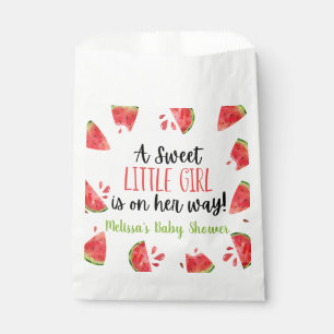 Een heerlijk meisje met watermeloen Baby shower Bedankzakje