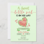 Een heerlijk meisje met watermeloen Baby shower Kaart (Voorkant)