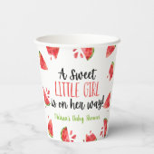 Een heerlijk meisje met watermeloen Baby shower Papieren Bekers (Achterkant)