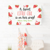 Een heerlijk meisje met watermeloen Baby shower Spandoek (Insitu)