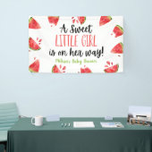 Een heerlijk meisje met watermeloen Baby shower Spandoek (Beurs)