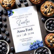 Een heerlijk zoete bosbessen waterverf baby shower