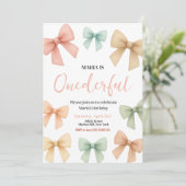 Een heerlijke Coquette Bow Pastel Girl Verjaardags Kaart (Staand voorkant)