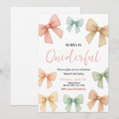 Een heerlijke Coquette Bow Pastel Girl Verjaardags Kaart (Voorkant / Achterkant)