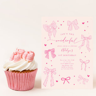 Een heerlijke Coquette Bow Pink verjaardagsfeestje Kaart