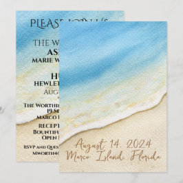 Een heerlijke dag voor een strandbruiloft - uitnod kaart