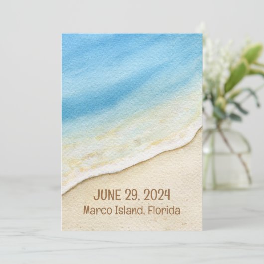 Een heerlijke dag voor een strandbruiloft - uitnod kaart (Staand voorkant)