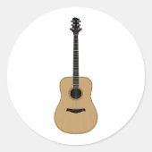 Een heerlijke gitaar ronde sticker (Voorkant)