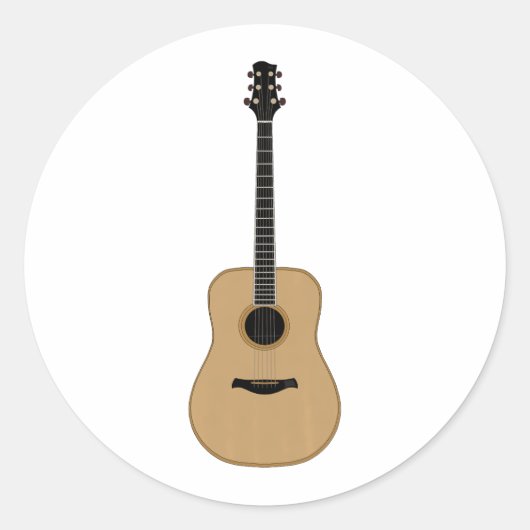 Een heerlijke gitaar ronde sticker (Voorkant)
