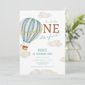 Een heerlijke heteluchtballon 1e verjaardag kaart (Staand voorkant)