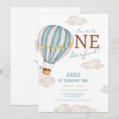 Een heerlijke heteluchtballon 1e verjaardag kaart (Voorkant / Achterkant)