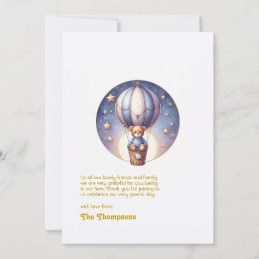 Een heerlijke heteluchtballon bedankkaart (Achterkant)